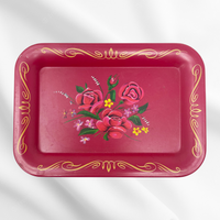 Small Red Toleware Tray