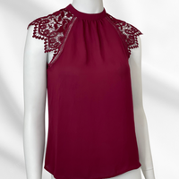 Burgundy Lace Top