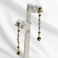 Gold & Pearl Bead Earrings