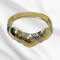 Gold Hinge Silver Accent Bracelet