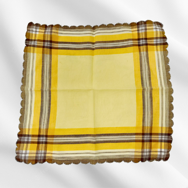 Yellow & Brown Tartan Handkerchief