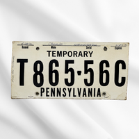 PA Temporary License Plate (T86556C) 1970