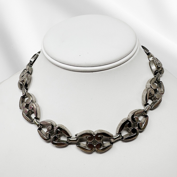 Chunky Silver Mariner Collar Necklace