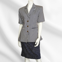 Striped Short Sleeve Power Suit