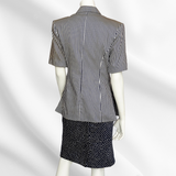 Striped Short Sleeve Power Suit