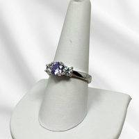 Drop of Sapphire Three Crystal Ring