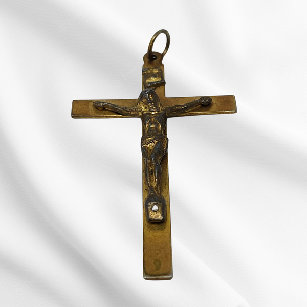 Vintage Brass Crucifix Pendant