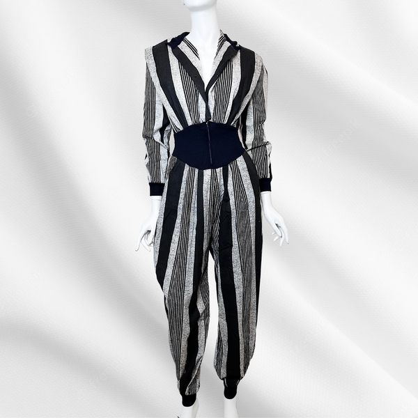 Seneca Black & White Stripe Jumpsuit