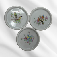Porcelain Bird Coaster Trio
