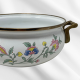 French Fleur Brass & Enamel Lidded Pan