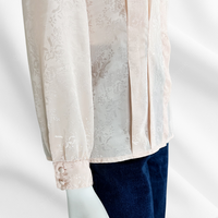 Pastel Pink Embroidered Button-Up Blouse