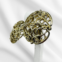 Judy Lee Floral Filigree Clip-On Earrings