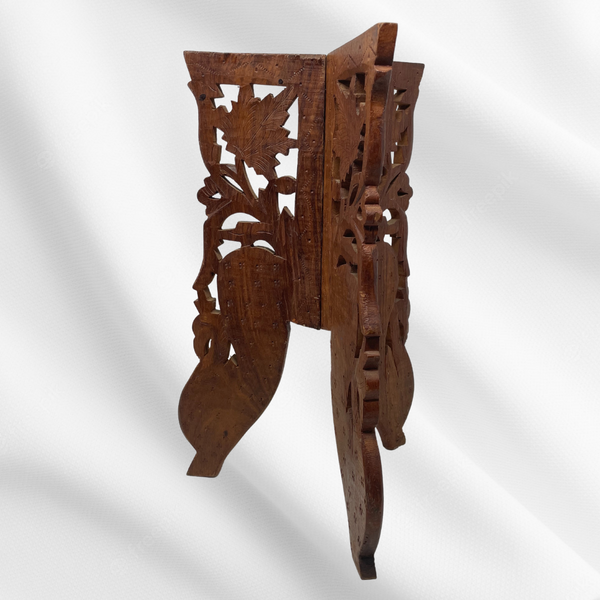 Hand Carved Wooden Plant Stand