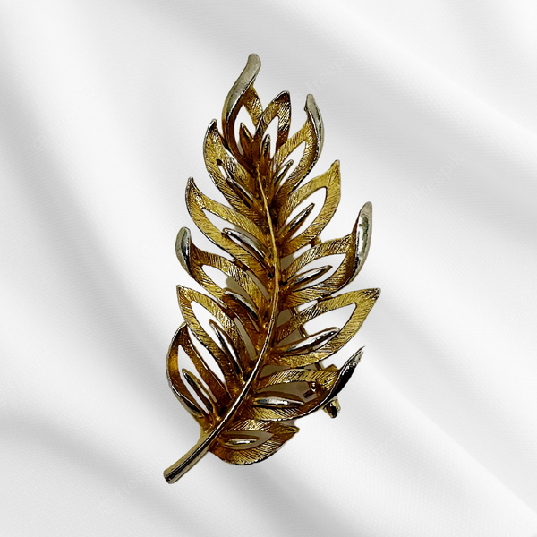 Usner Silver & Gold Feather Brooch