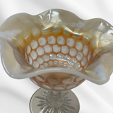 Opalescent Peach Bubble Dish