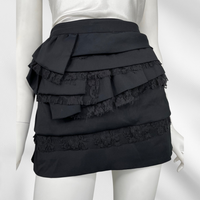 Black Lace Tiered Skirt
