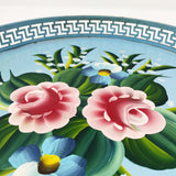 Blue Metal Floral Toleware Tray