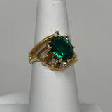 Lindenwold Green CZ 14k Gold Plated Ring