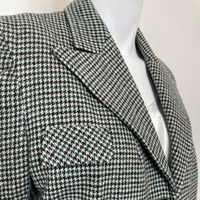 Green & Cream Houndstooth Suit Jacket