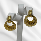 Gold Swirl Door Knocker Earrings