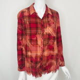 Frayed & Bleached Orange Flannel