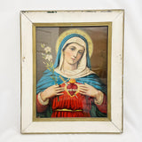 Vintage Immaculate Heart of Mary In Frame