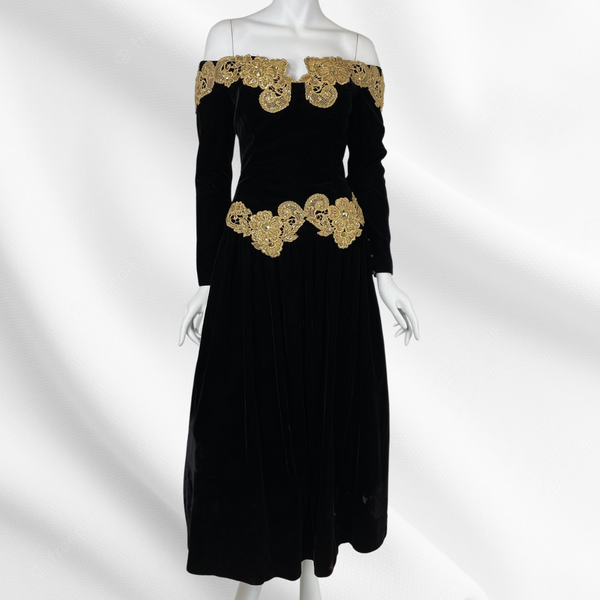 Black And Gold Prom Dress