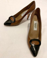 Brown & Black Pointed-Toe Heels
