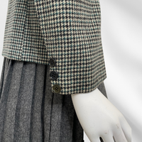 Green & Cream Houndstooth Suit Jacket