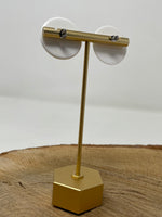 Flat White Earrings - 1”