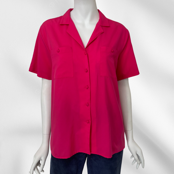Hot Pink Button Up Blouse