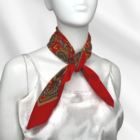Red Paisley Cotton Scarf