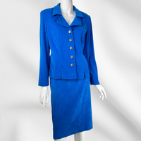 Vintage Cobalt Blue Skirt Suit