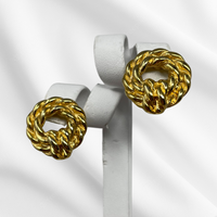 Twist Knot Gold Tone Earrings