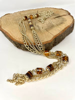 Long Faux Amber Necklace