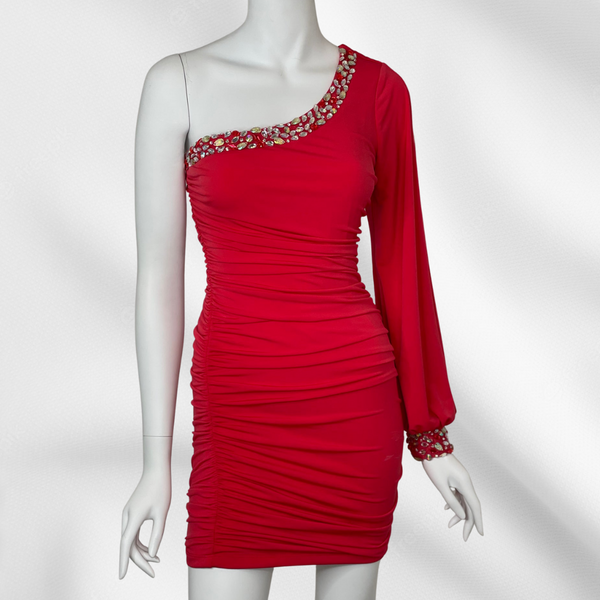 Hot Pink One Shoulder Dress
