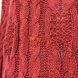 Burnt Sienna Red Cable Knit Sweater