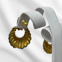 Gold Swirl Door Knocker Earrings