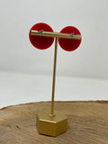 Flat Red Earrings - 1”