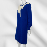 Royal Blue & Pearl Sweater Dress