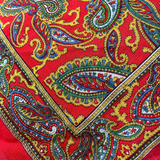 Red Paisley Cotton Scarf