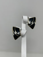 Black and Gold Trifari Earrings