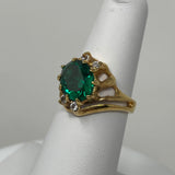 Lindenwold Green CZ 14k Gold Plated Ring