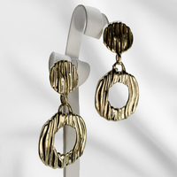 Gold Wavy Circle Earrings