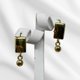 Gold Rectangle Dangle Earrings