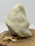 Ivory Wool Baby Bonnet Hat