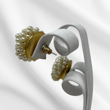 Pearlescent Beaded Swirl Earrings