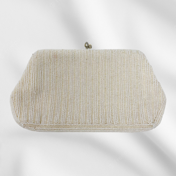 White 50’s Beaded Clutch Purse
