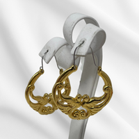 Golden Lovebirds Hoop Earrings