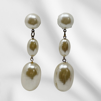 Large Faux Pearl Bead Earrings
